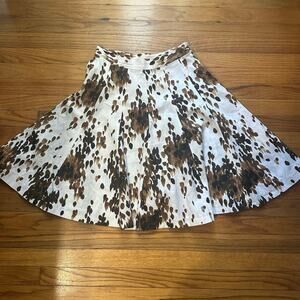 Grace White Brown Flare Skirt